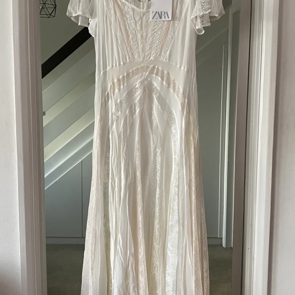 Zara $300 Limited Edition White Lace Maxi Dress Size XS New Rare - Picture 4 of 7